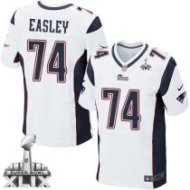 Nike New England Patriots -74 Dominique Easley White Super Bowl XLIX Mens Stitched NFL Elite Jersey