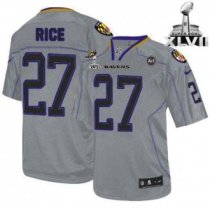 Nike Ravens -27 Ray Rice Lights Out Grey Super Bowl XLVII Stitched NFL Elite Jersey