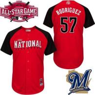 Milwaukee Brewers -57 Francisco Rodriguez Red 2015 All-Star National League Stitched MLB Jersey