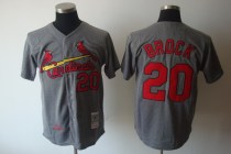 Mitchell And Ness St Louis Cardinals #20 Lou Brock Grey Cool Base Stitched Throwback MLB Jersey