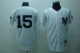 Mitchell and Ness New York Yankees -15 Thurman Munson Stitched White Throwback MLB Jersey