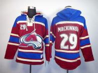 Colorado Avalanche -29 Nathan MacKinnon Red Sawyer Hooded Sweatshirt Stitched NHL Jersey