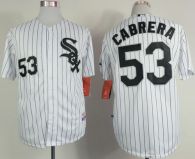 Chicago White Sox -53 Melky Cabrera White Black Strip Stitched MLB Jersey