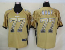 2013 NEW Nike New Orleans Saints 77 Roaf Drift Fashion Gold Elite Jerseys