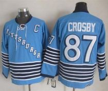 Pittsburgh Penguins -87 Sidney Crosby Light Blue CCM Throwback Stitched NHL Jersey