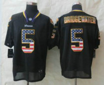 New Nike Minnesota Vikings -5 Teddy Bridgewater USA Flag Fashion Black Elite Jerseys