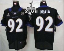 Nike Ravens -92 Haloti Ngata Black Alternate Super Bowl XLVII Men Stitched NFL Elite Jersey