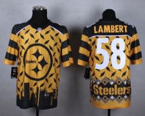 Nike Pittsburgh Steelers #58 Jack Lambert Gold Men's Stitched NFL Elite Noble Fashion Jersey