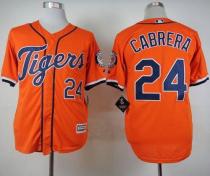 Detroit Tigers #24 Miguel Cabrera Orange Cool Base Stitched MLB Jersey