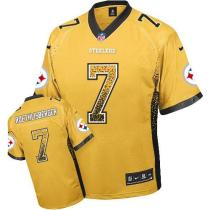 Nike Pittsburgh Steelers #7 Ben Roethlisberger Gold Men's Stitched NFL Elite Drift Fashion Jersey