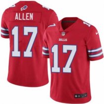 Nike Bills -17 Josh Allen Red Stitched NFL Limited Rush Jersey