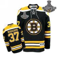 Boston Bruins 2011 Stanley Cup Champions Patch -37 Patrice Bergeron Black Stitched NHL Jersey