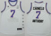New York Knicks -7 Carmelo Anthony White 2015 All Star Stitched NBA Jersey