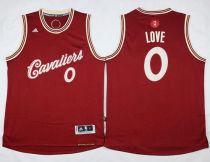 Cleveland Cavaliers -0 Kevin Love Red 2015-2016 Christmas Day Stitched NBA Jersey