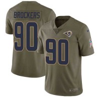 Nike Rams -90 Michael Brockers Olive Stitched NFL Limited 2017 Salute to Service Jersey
