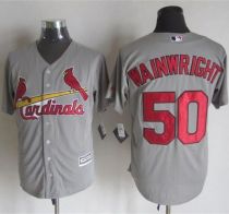St Louis Cardinals #50 Adam Wainwright Grey New Cool Base Stitched MLB Jersey