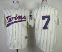 Minnesota Twins -7 Joe Mauer Stitched Cream MLB Jersey