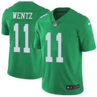 Nike Eagles -11 Carson Wentz Green Stitched NFL Limited Rush Jersey