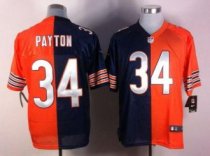 Nike Bears -34 Walter Payton Navy Blue Orange Stitched NFL Elite Split Jersey