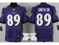 Nike Baltimore Ravens 89 Steve Smith SR Purple Signed Elite NFL Jerseys