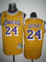 Mitchell and Ness Los Angeles Lakers -24 Kobe Bryant Yellow Stitched Throwback NBA Jersey