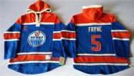 Edmonton Oilers -5 Mark Fayne Light Blue Sawyer Hooded Sweatshirt Stitched NHL Jersey