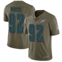Nike Eagles -92 Reggie White Olive Stitched NFL Limited 2017 Salute To Service Jersey