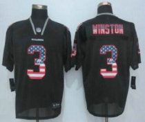 Nike Tampa Bay Buccaneers -3 Jameis Winston Black Stitched NFL Elite USA Flag Fashion jerseys