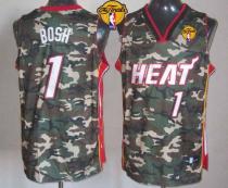 Miami Heat -1 Chris Bosh Camo Stealth Collection Finals Patch Stitched NBA Jersey