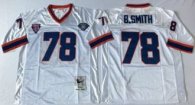Mitchell And Ness Bills -78 Bruce Smith White Throwback Stitched NFL Jersey