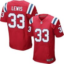 Nike New England Patriots -33 Dion Lewis Red Alternate Mens Stitched NFL Elite Jersey