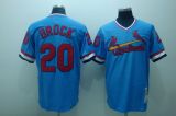 Mitchell and Ness St Louis Cardinals #20 Lou Brock Stitched Blue Throwback MLB Jersey