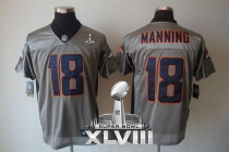 Nike Denver Broncos #18 Peyton Manning Grey Shadow Super Bowl XLVIII Men's Stitched NFL Elite Jersey