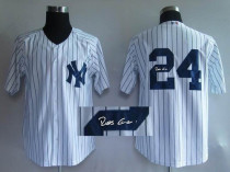 MLB New York Yankees -24 Robinson Cano Stitched White Autographed Jersey