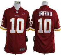 Nike Redskins -10 Robert Griffin III Burgundy Red Team Color With 80TH Patch Stitched NFL Game Jerse