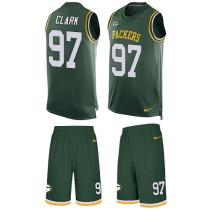 Packers -97 Kenny Clark Green Team Color Stitched NFL Limited Tank Top Suit Jersey