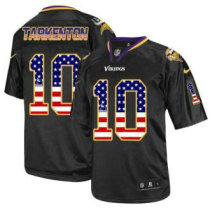 Nike Minnesota Vikings -10 Fran Tarkenton Black NFL Elite USA Flag Fashion Jersey
