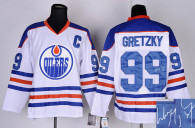 Autographed Edmonton Oilers Wayne Gretzky -99 Stitched White CCM Throwback NHL Jersey