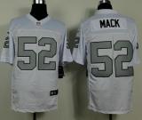 Nike Oakland Raiders #52 Khalil Mack White Silver No Men's Stitched NFL Elite Jersey