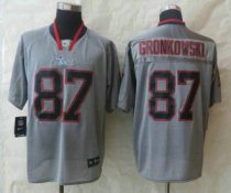 New Nike New England Patriots -87 Rob Gronkowski Lights Out Grey Elite Jersey