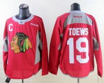 Chicago Blackhawks -19 Jonathan Toews Red Practice Stitched NHL Jersey