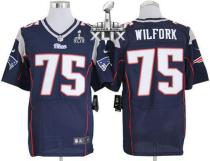 Nike New England Patriots -75 Vince Wilfork Navy Blue Team Color Super Bowl XLIX Mens Stitched NFL E