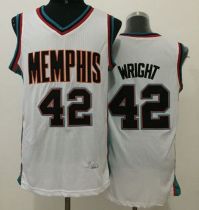 Memphis Grizzlies -42 Lorenzen Wright White Throwback Stitched NBA Jersey