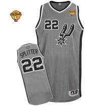 San Antonio Spurs -22 Tiago Splitter Grey Alternate Finals Patch Stitched NBA Jersey