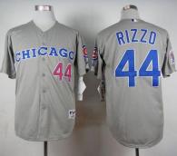 Chicago Cubs -44 Anthony Rizzo Grey 1990 Turn Back The Clock Stitched MLB Jersey