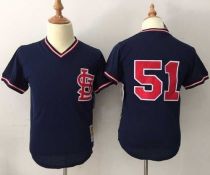 Mitchell And Ness St Louis Cardinals #51 Willie McGee Navy Blue Throwback Stitched MLB Jersey