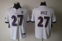 Nike Ravens -27 Ray Rice White With Art Patch Stitched NFL Limited Jersey