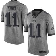 Nike Philadelphia Eagles -11 Carson Wentz Gray Stitched NFL Limited Gridiron Gray Jersey