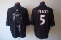 Nike Ravens -5 Joe Flacco Black Alternate Stitched NFL Helmet Tri-Blend Limited Jersey