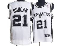San Antonio Spurs -21 Tim Duncan Stitched White NBA Jersey